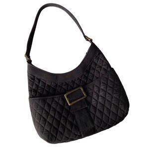 Vera Bradley Quilted Microfiber Shoulder Bag in Black